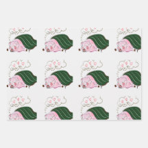 Dreaming Gris i en Blanket Wrapping Papper Lakan S