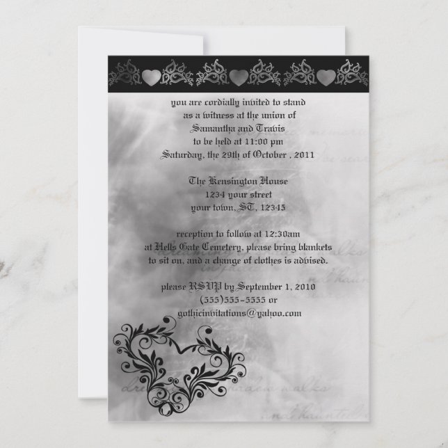 Dreaming Hearts Gothic Wedding-inbjudan Inbjudningar (Framsida)