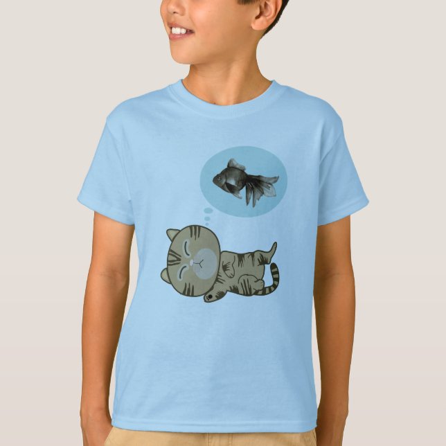 Dreaming-katt T Shirt (Framsida)