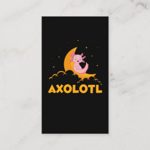 Dreaming Kawaii Axolotl Måne Cute Animal Visitkort