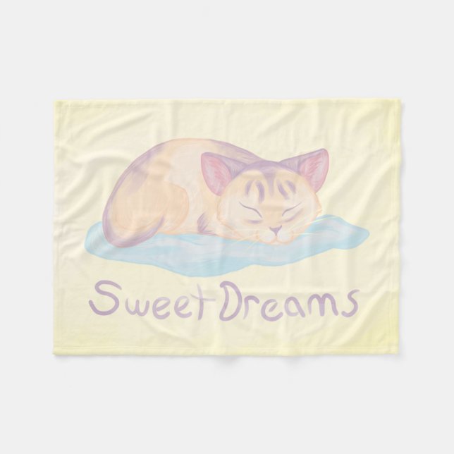 Dreaming Kitten Fleecefilt (Framsidan (Horisontell))
