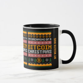 DREAMING OF A BITCOIN CHRISTMAS Faux Sticka Mönste Mugg
