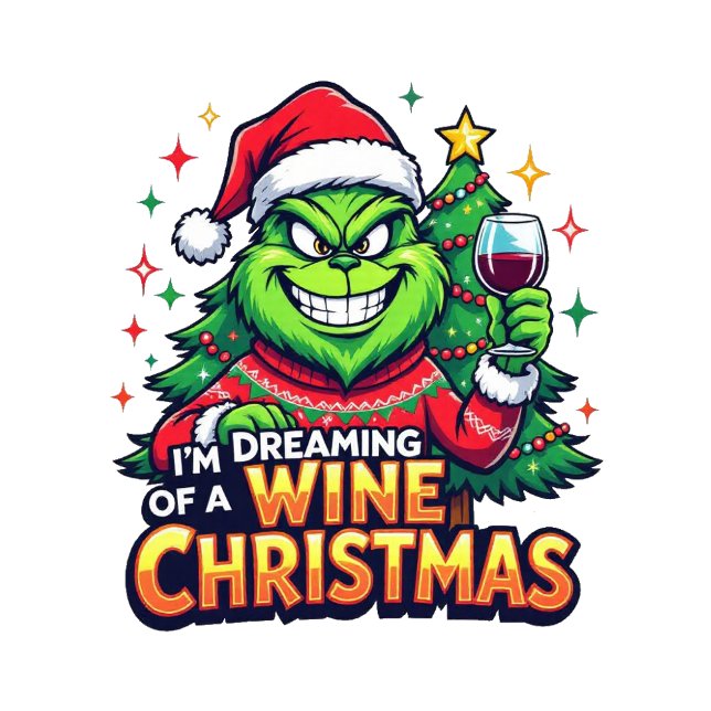 Dreaming of a Wine Christmas T Shirt (Skapare uppladdad)