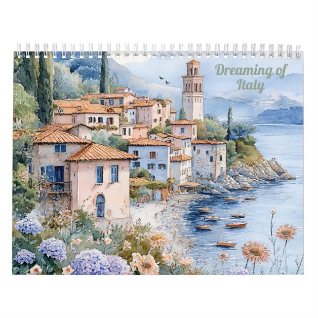 Dreaming of Italy | 2026 Watercolor Landscape Kalender (Omslag)