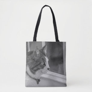 Dreaming of Warmer Weather Grayscale Tote Bag Tygkasse