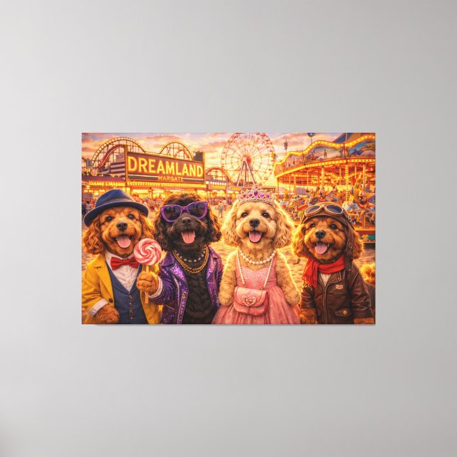 Dreamland Cockapoo Canvas Art – Vintage Fair Hund (Framsida)