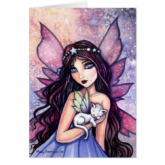 Dreamland Fairy and Kattunge Card Hälsningskort (Framsidan)