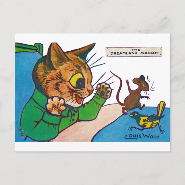 Dreamland Mascot, Louis Wain Vykort (Framsida)