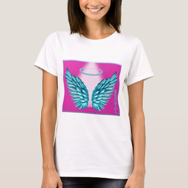 "Dreamlike Angelic Vingar och Halo" T Shirt (Framsida)