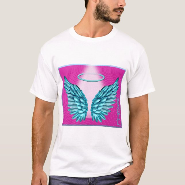 "Dreamlike Angelic Vingar och Halo" T Shirt (Framsida)