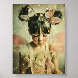 Dreamlike Children Portrait | Butterfly Whisper Poster