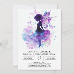 Dreamlike Fairy Garden Birthday Elegance Inbjudningar