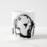 Dreamlike Hund Lugn Jumbo Mugg<br><div class="desc">Denna vektor porträtt-mjukvara i ett reflekterande perspektiv,  som fångade en hund tysta lugn i tanken. Den monokroma konstruktionen har en meditativ kvalitet och skapar varje ögonblick av stillhet.</div>