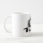 Dreamlike Hund Lugn Kaffemugg<br><div class="desc">Denna vektor porträtt-mjukvara i ett reflekterande perspektiv,  som fångade en hund tysta lugn i tanken. Den monokroma konstruktionen har en meditativ kvalitet och skapar varje ögonblick av stillhet.</div>
