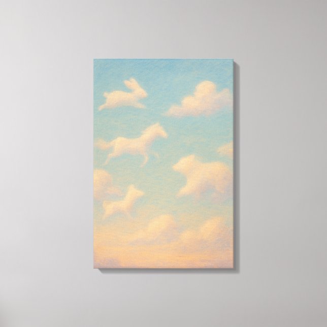 Dreamlike Pastel Animal Clouds Canvastryck (Framsida)