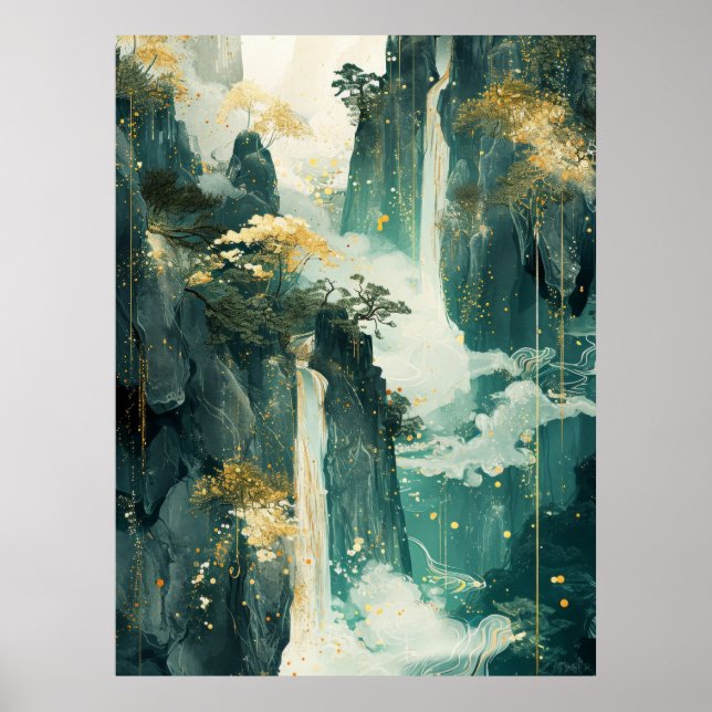 Dreamlike Surreal Bläck Paintings Poster (Framsidan)