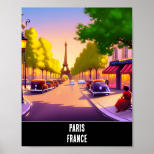 Dreamlike version of the Eiffel Torn, Paris Poster