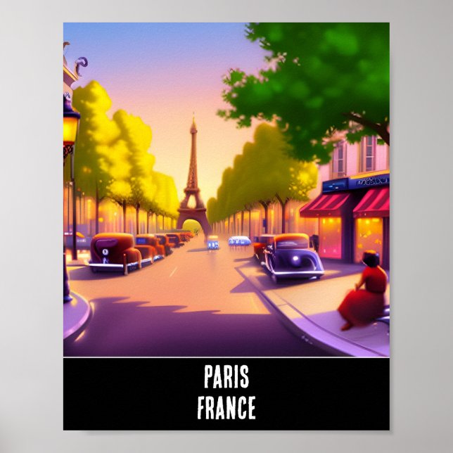 Dreamlike version of the Eiffel Torn, Paris Poster (Framsidan)
