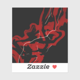 Dreams and Nightmares Abstract Red Black Fluid Art Klistermärken