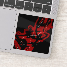 Dreams and Nightmares Abstract Red Black Fluid Art Klistermärken