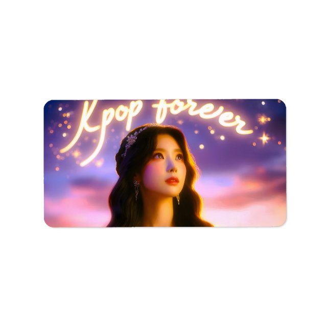 Dreams and Stars: Firar K-Pop Forever Adressetikett (Framsidan)