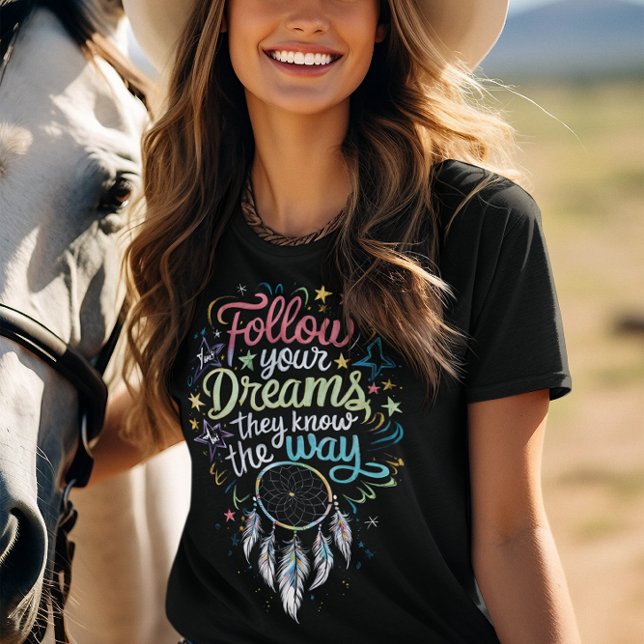 Dreams Compass: Dream Catcher inspirerande meddela T Shirt (Skapare uppladdad)