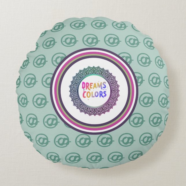 Dreams i Färg Rund Kudde (Framsidan)