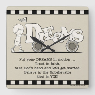 Dreams i Rörelse Fyrkantig Klocka