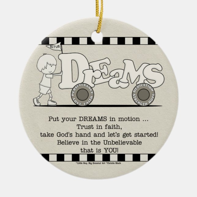 Dreams i Rörelse Julgransprydnad Keramik (Framsidan)