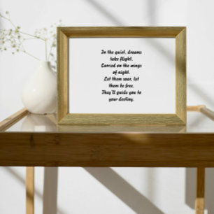 Dreams inspirerande mini-dikt poster