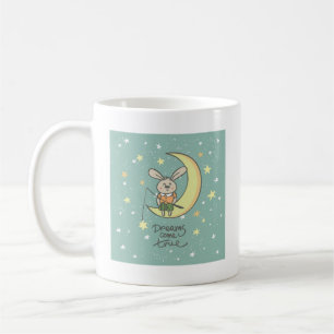 Dreams Kom True Bunny vid Måne Kaffemugg