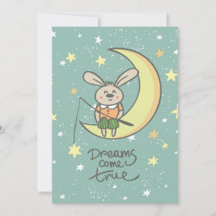 Dreams Kom True Bunny vid Måne Kort