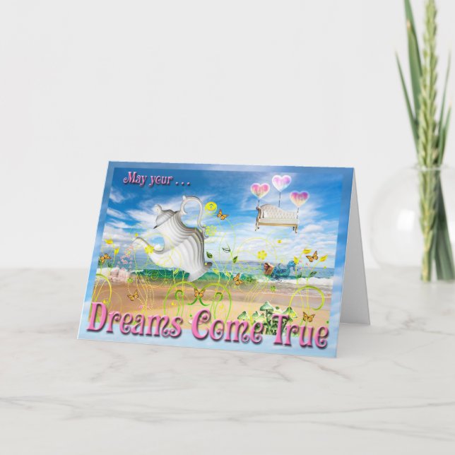 "Dreams Kom True"-konstnärligt födelsedagskort Kort (Framsida)