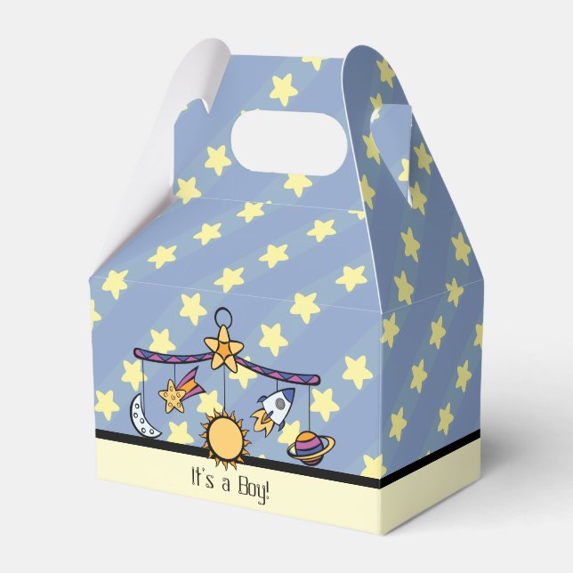 Dreams of Space Mobile Baby Shower Favor Box Presentaskar (Framsidan Sidan)