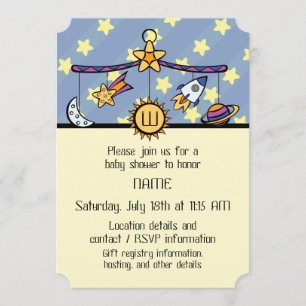 Dreams of Space Mobile Baby Shower-inbjudan Inbjudningar