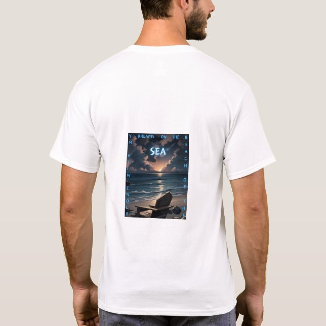 Dreams on Sea - Sunset Beach Back Print Manar T Shirt (Baksida)