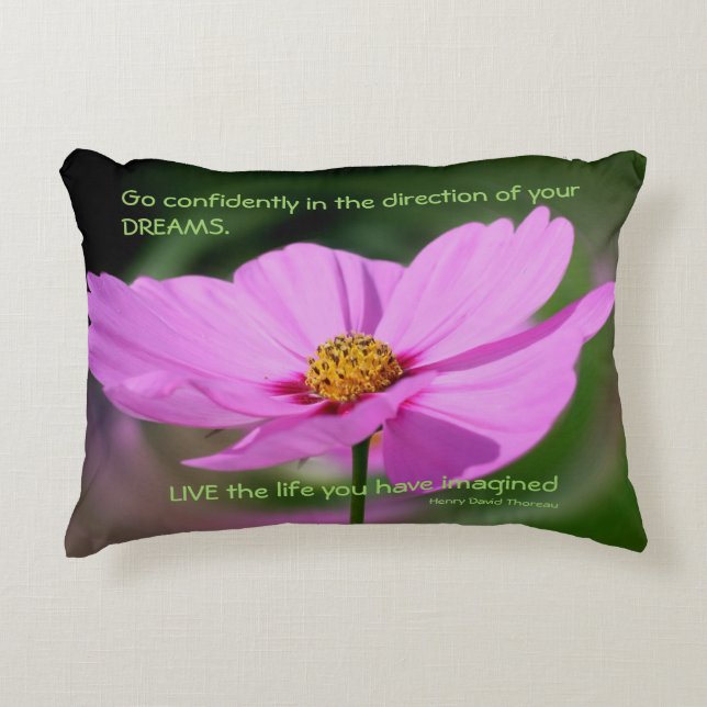 Dreams Quote Cosmos Flower Inspirational  Prydnadskudde (Framsidan)