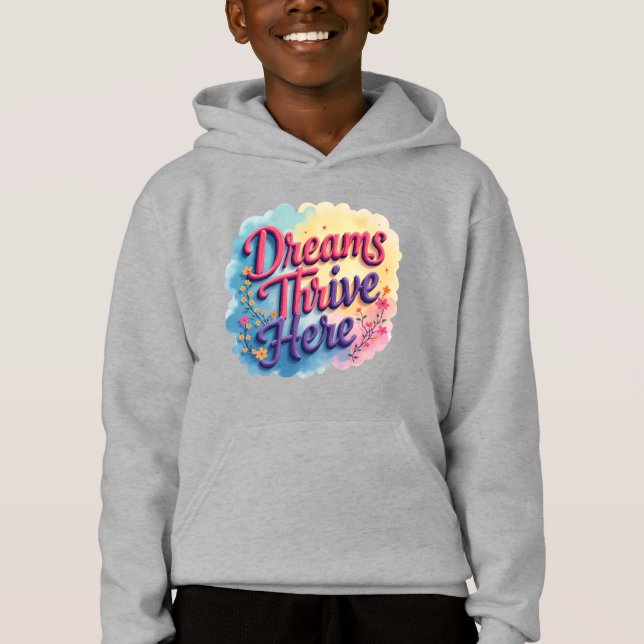 Dreams Thrive här - Vibrant & Upliiting Abstrakt T Shirt (Framsida)