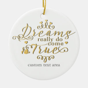 DREAMS VERKLIGEN DO KOM SANUE Guld Princess Orname Julgransprydnad Keramik
