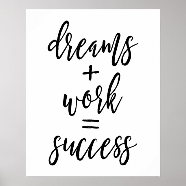 Dreams + Work = Success Poster (Framsidan)