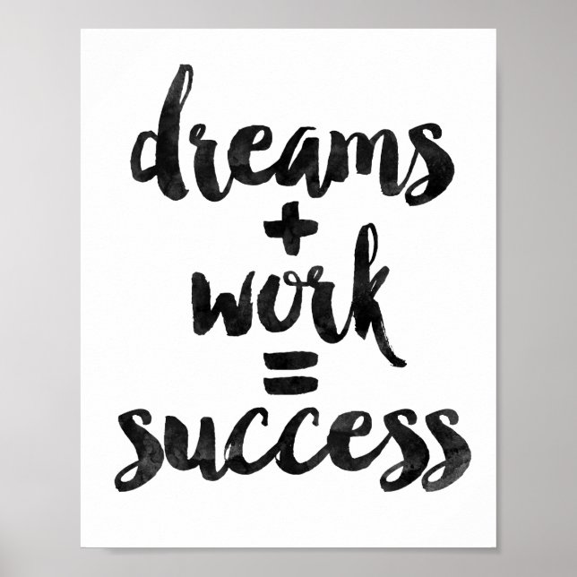 Dreams + Work = Success Poster (Framsidan)