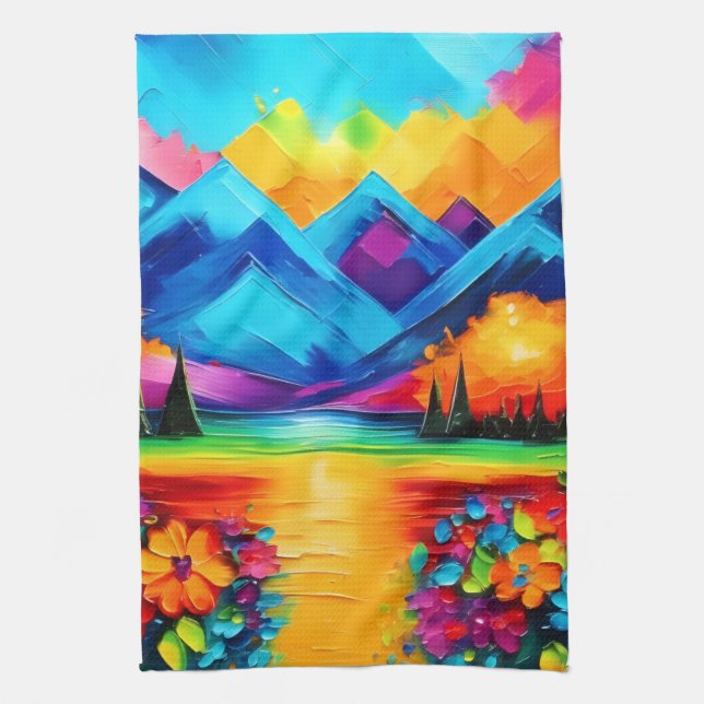 Dreamscape Horizon-målning Kökshandduk (Vertikal)