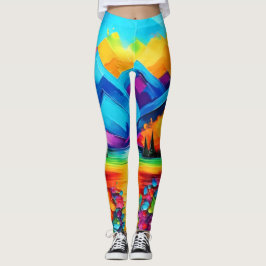 Dreamscape Horizon-målning Leggings