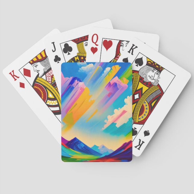Dreamscape Horizons – Levande Abstrakt Landskap D Casinokort (Baksidan)