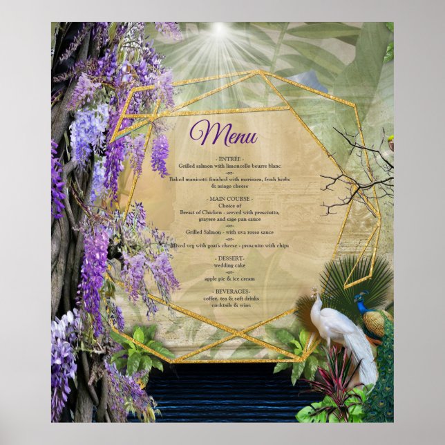 Dreamscape Theme för Wisteria och stora fåglar Poster (Framsidan)