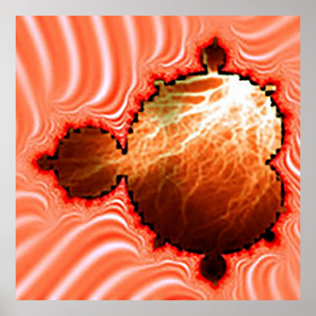 Dreamsicle Mandelbrot Med Blixtar Poster (Framsidan)