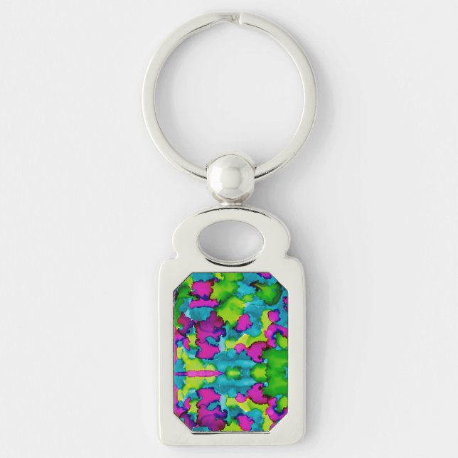 Dreamspill Rektangulärt Silverfärgad Nyckelring (Framsidan)