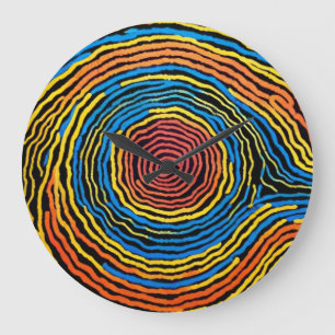 Dreamtime Australian Aboriginal Design #2 Stor Klocka