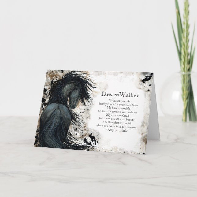 DreamWalker Blank Horse Bihrle Card Kort (Framsida)