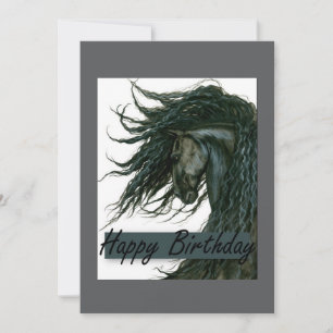 DreamWalker Friesian Horse Birthday av Bihrle Kort